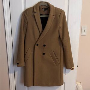 Women's Tan Double-Breasted Coat Size S